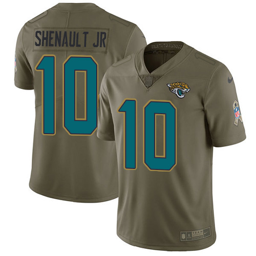 Jacksonville Jaguars #10 Laviska Shenault Jr. Olive Youth Stitched NFL Limited 2017 Salute To Service Jersey